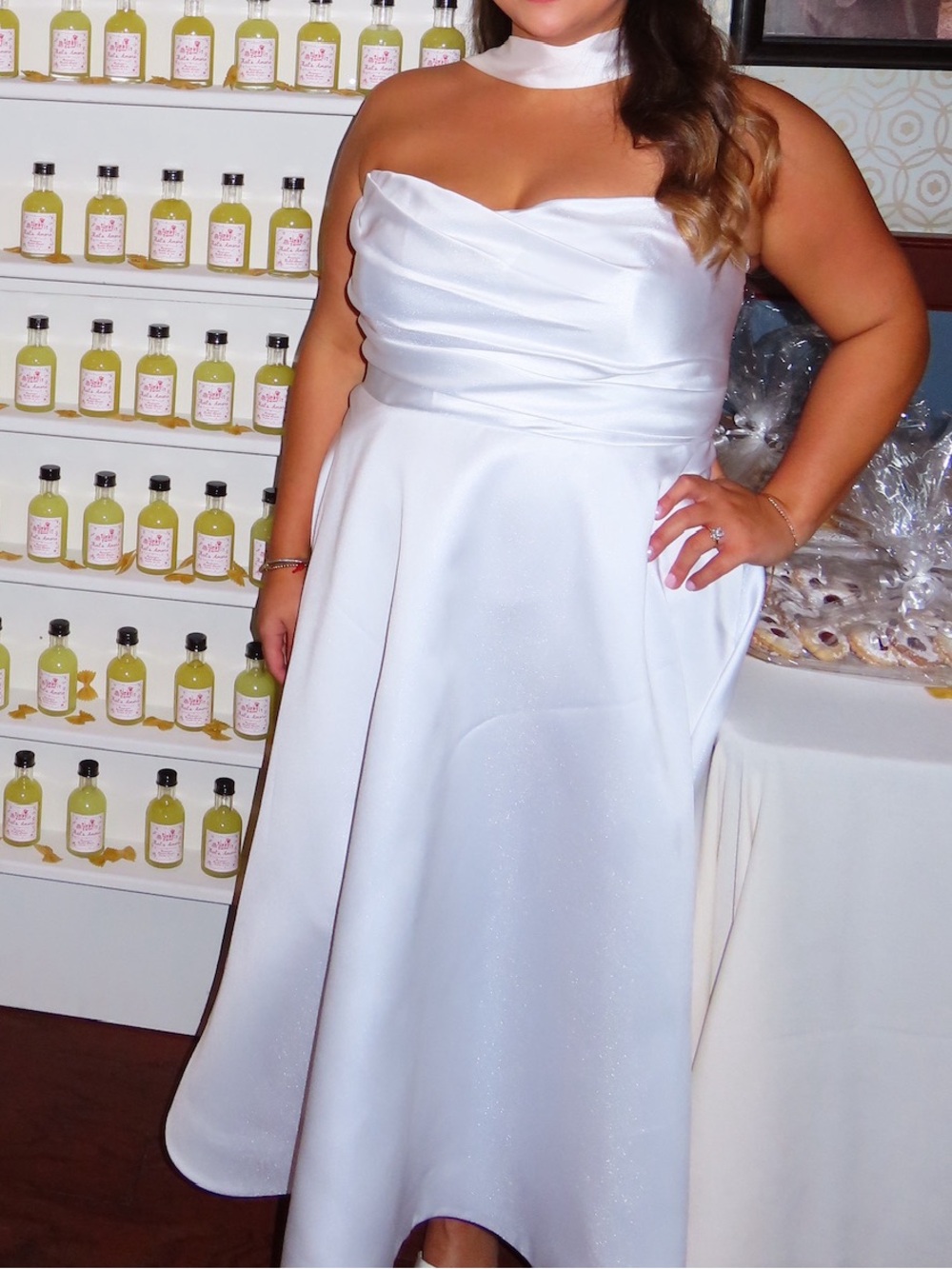 Dessy Collection White Strapless Midi Dress Size 20